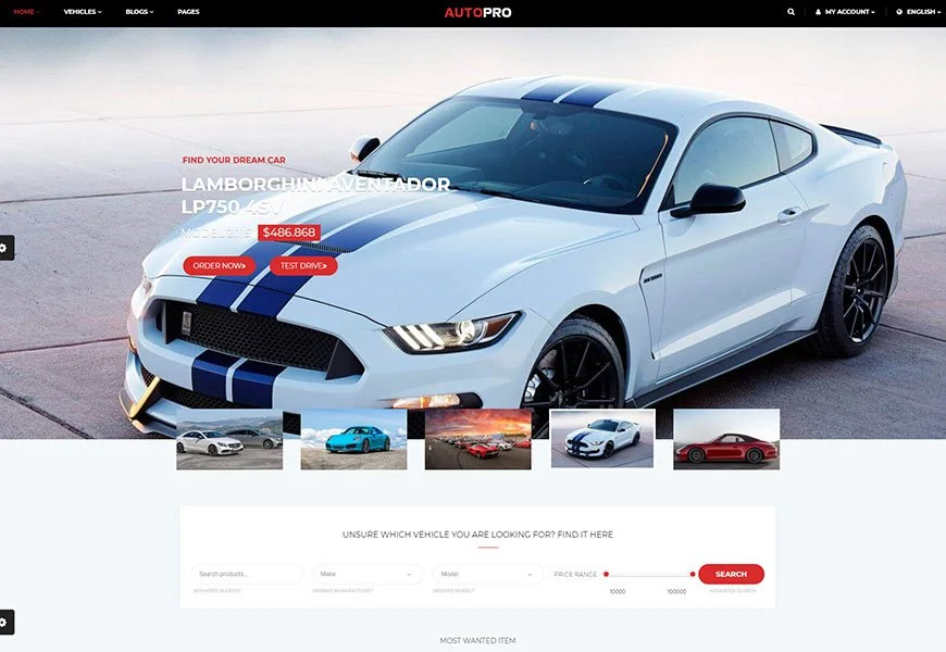 AutoPro-自動車ディーラーのWordPressテーマ