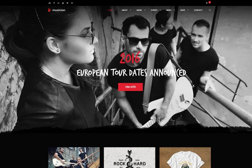 Musisi - templat situs web artis musik