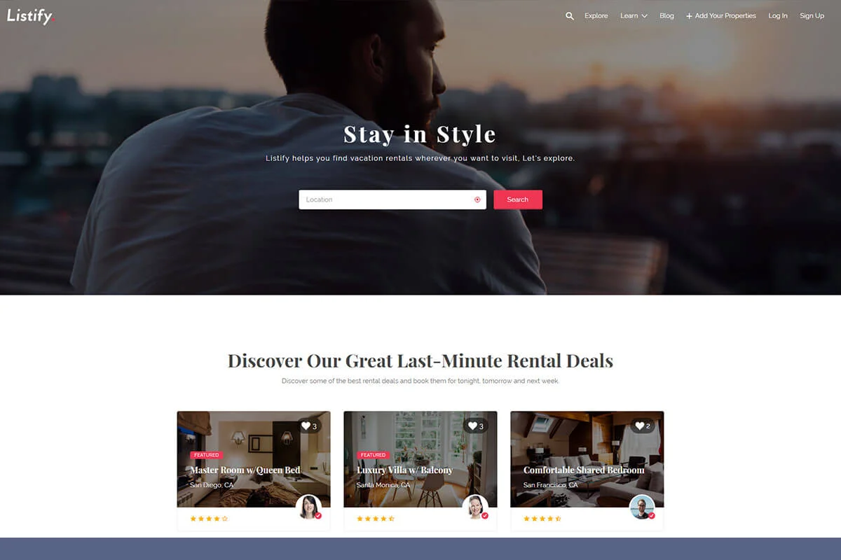 Listify adalah tema direktori WordPress