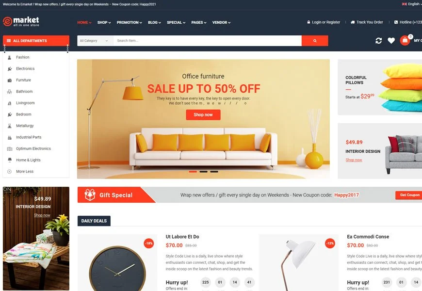 eMarket - tema woocommerce multi vendor