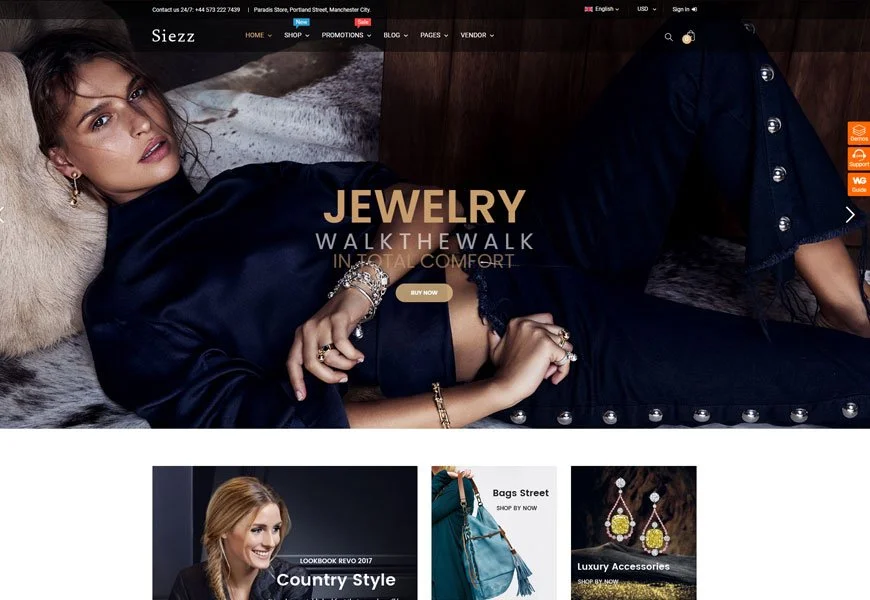 Siezz - tema wordpress pasar multi vendor terbaik