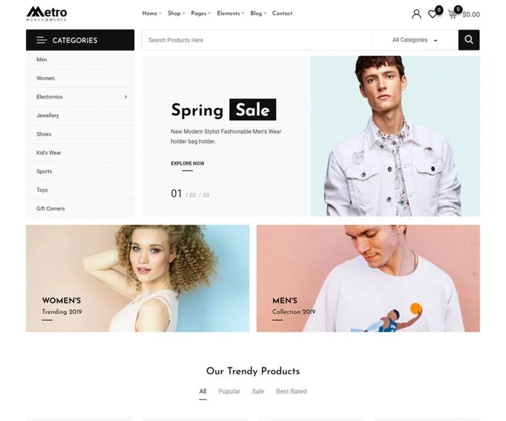 Metro - tema woocommerce pasar