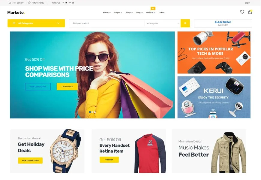 Marketo - tema pasar woocommerce terbaik