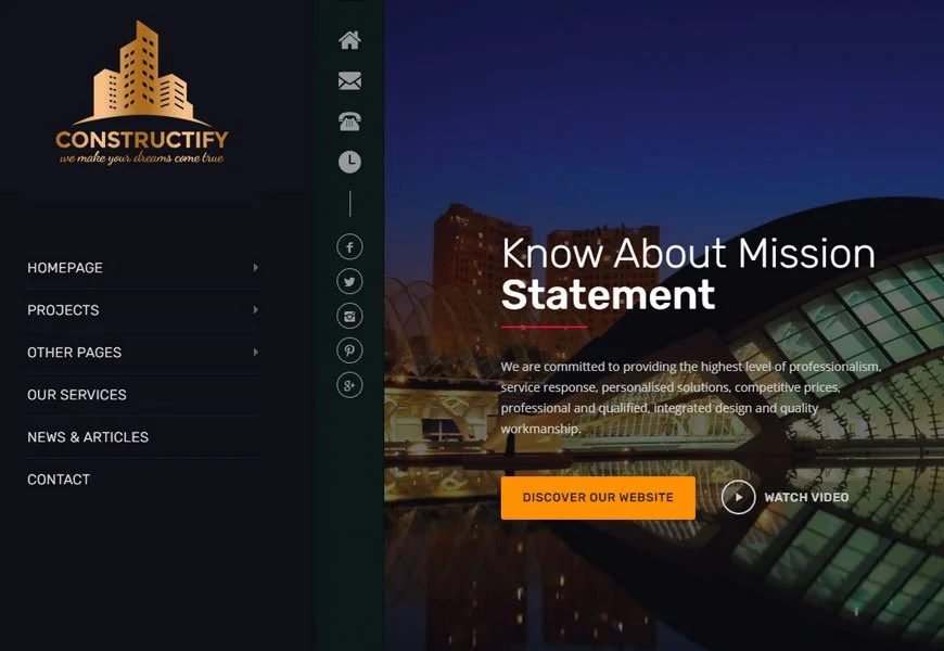 Constuctify - tema WordPress konstruksi untuk situs web perusahaan konstruksi
