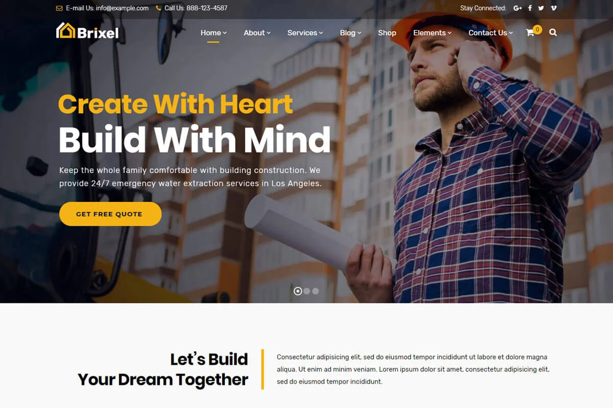bangunan dan konstruksi tema WordPress