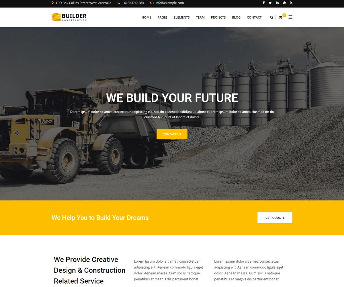 builder adalah tema WordPress konstruksi bagus lainnya