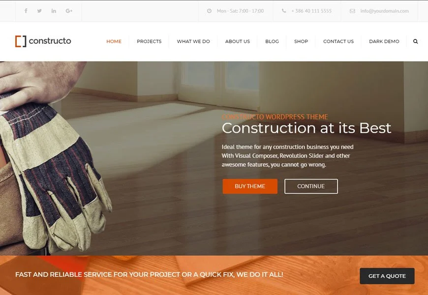 Constructo - tema WordPress konstruksi terbaik