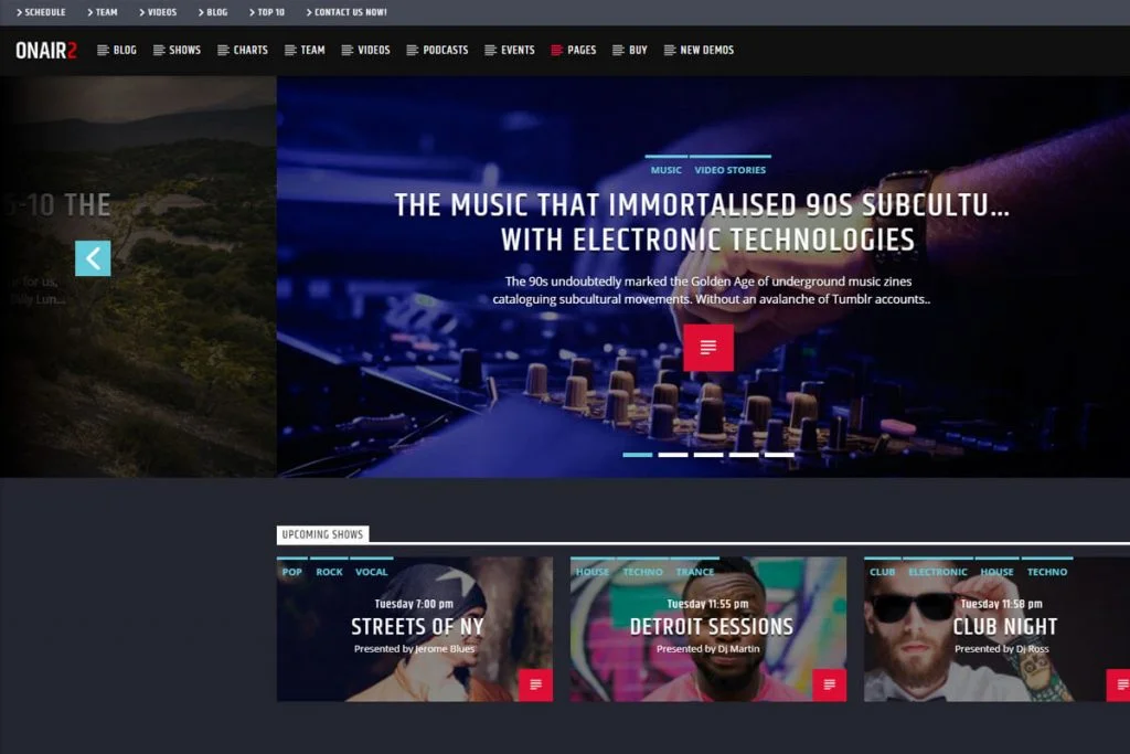 Onair2 - tema WordPress radio online
