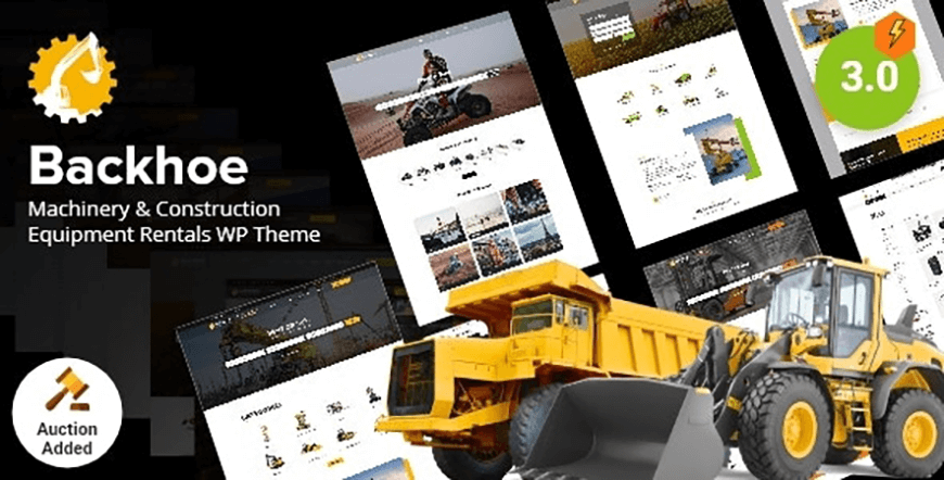 Backhoe - sewa peralatan konstruksi tema WordPress