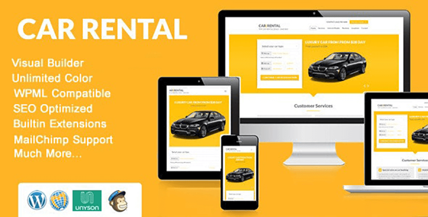 Tema WordPress sewa mobil