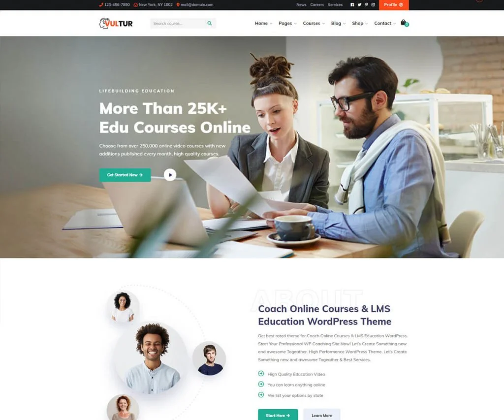 Vultur lms WordPress theme