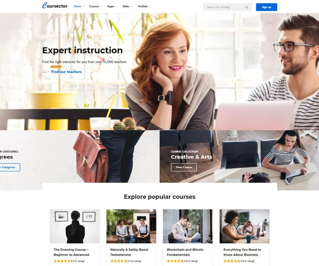 Tema WordPress Coursector LMS