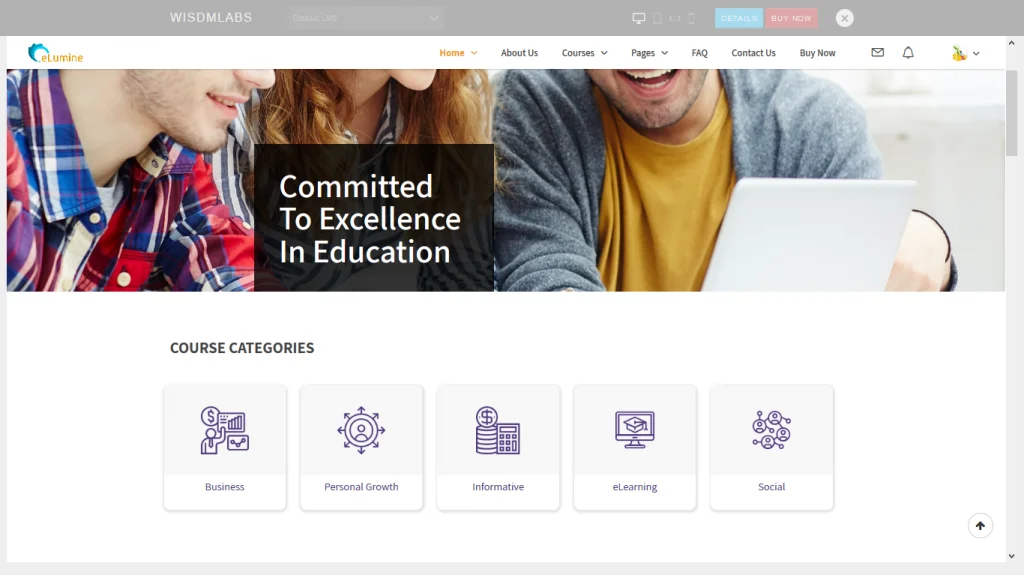 eLumine lms tema wordpress