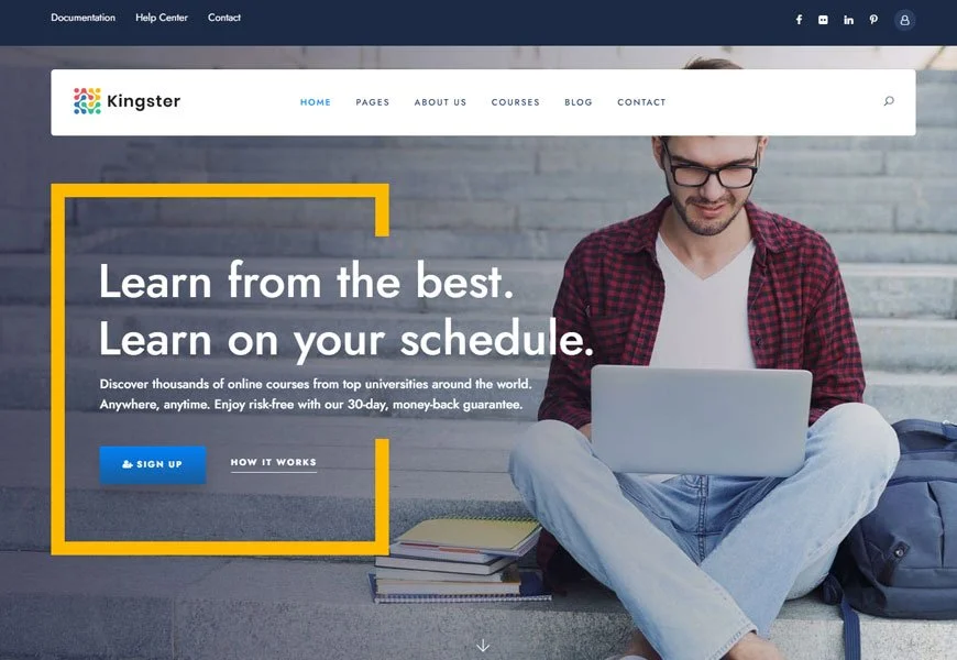 Kingster - tema WordPress lms terbaik