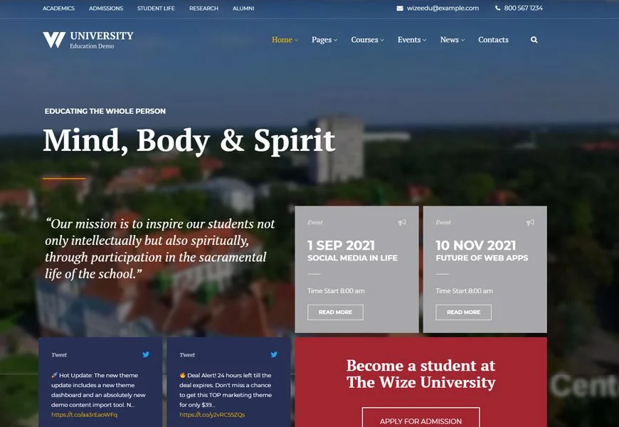 WizeEdu - tema sistem manajemen pembelajaran WordPress