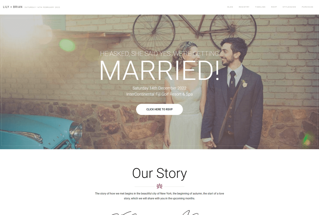 Lily - tema WordPress perencana pernikahan