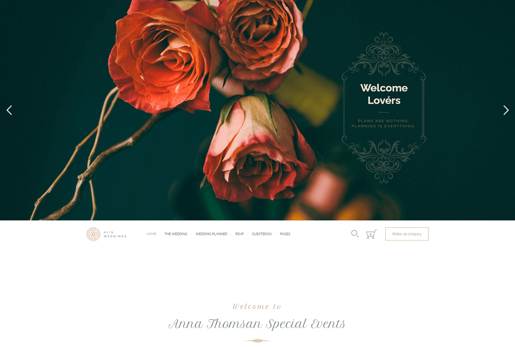Alis - tema WordPress perencana pernikahan