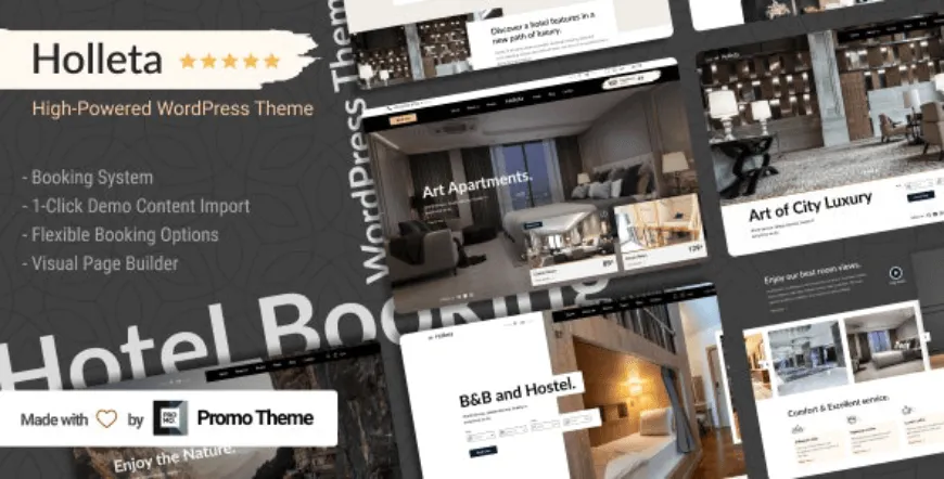 Holleta - tema WordPress pemesanan hotel terbaik