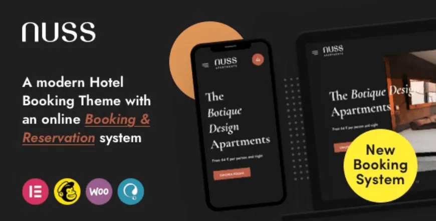 NUSS - pemesanan hotel online tema WordPress