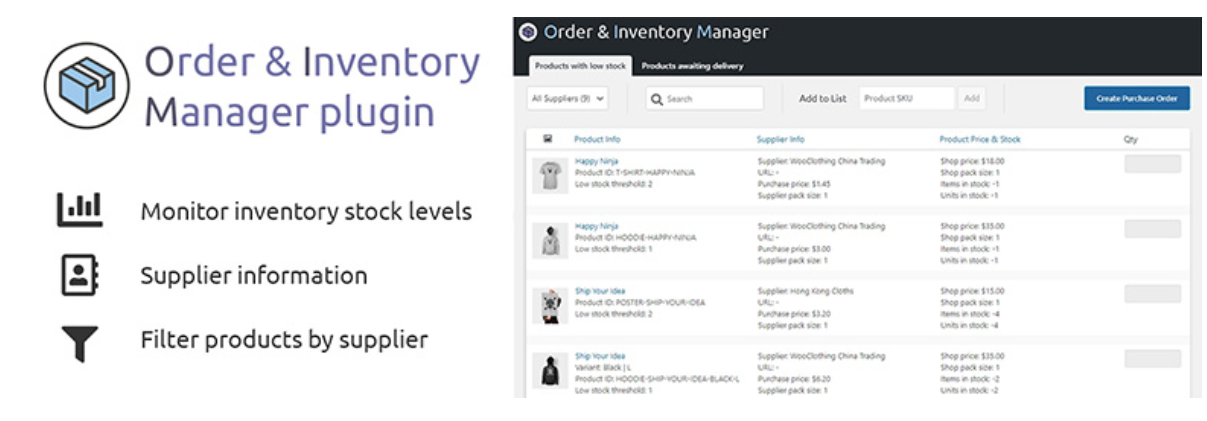 Order And Inventory Manager For Woocommerce