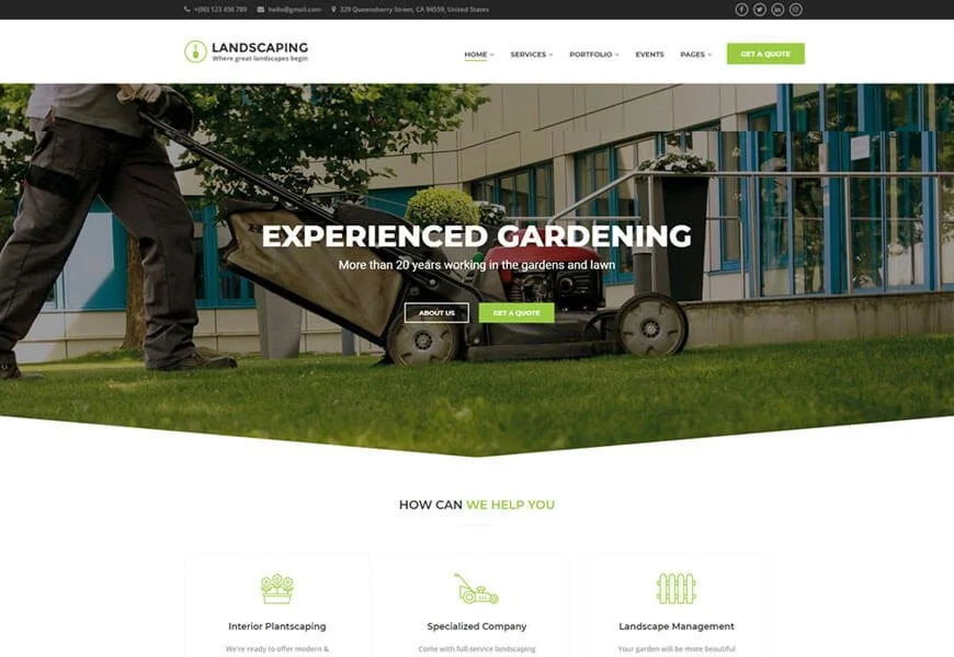 taman & lansekap tema wordpress