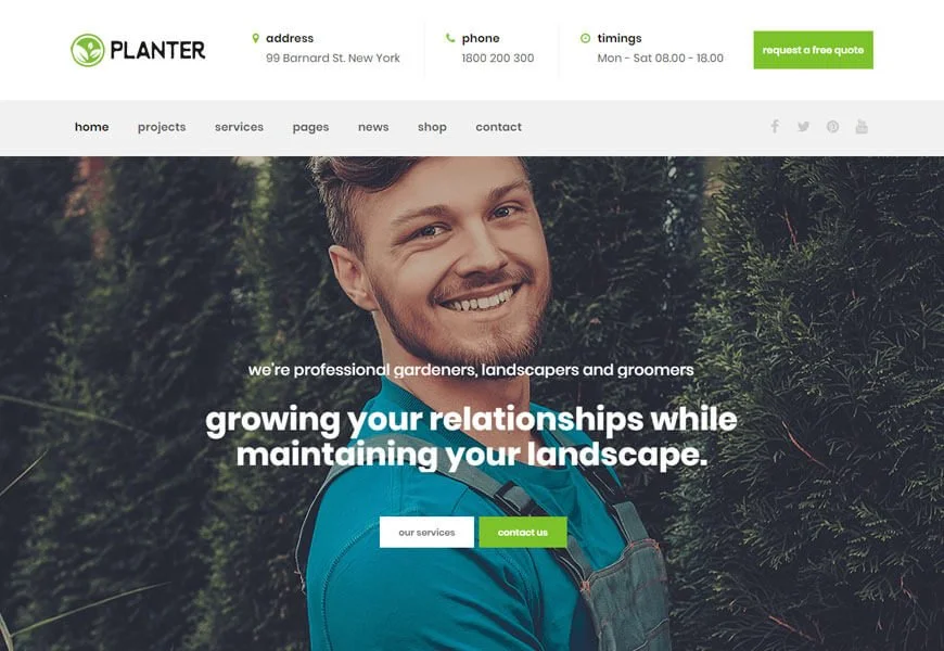 layanan lansekap tema WordPress