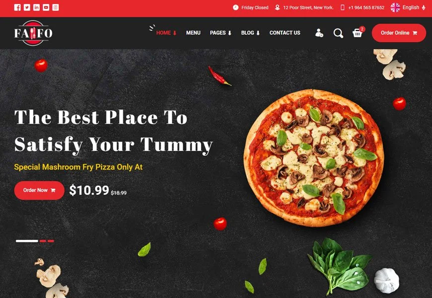 Fafo - templat situs web pengiriman pizza