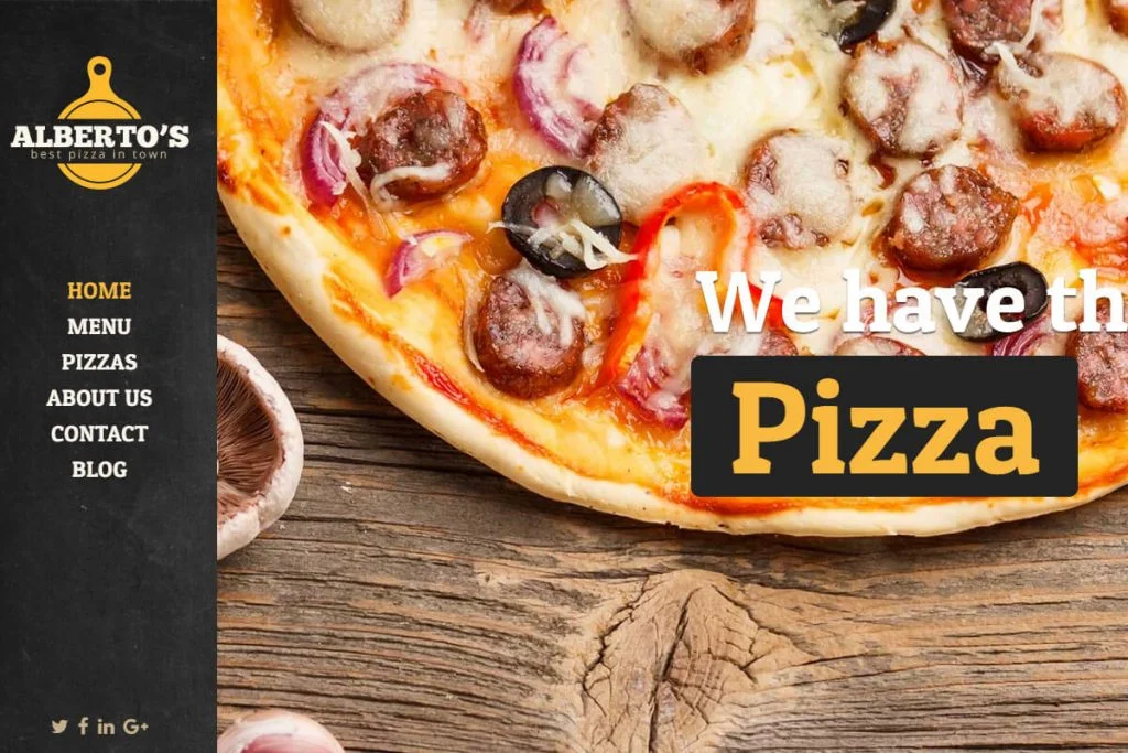 templat situs web pizza