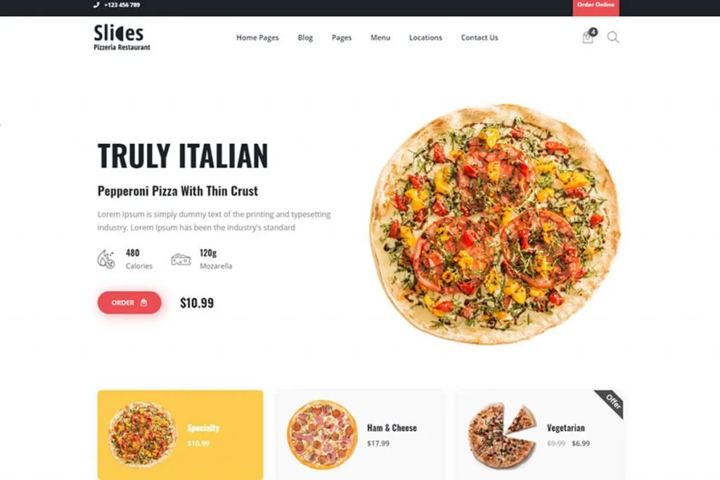 templat situs web toko pizza