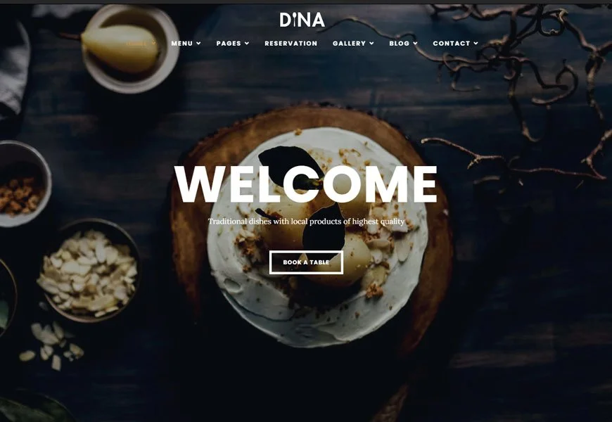 Dina - Templat situs web restoran pizza
