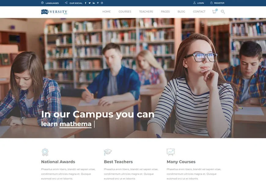 Templat situs web universitas