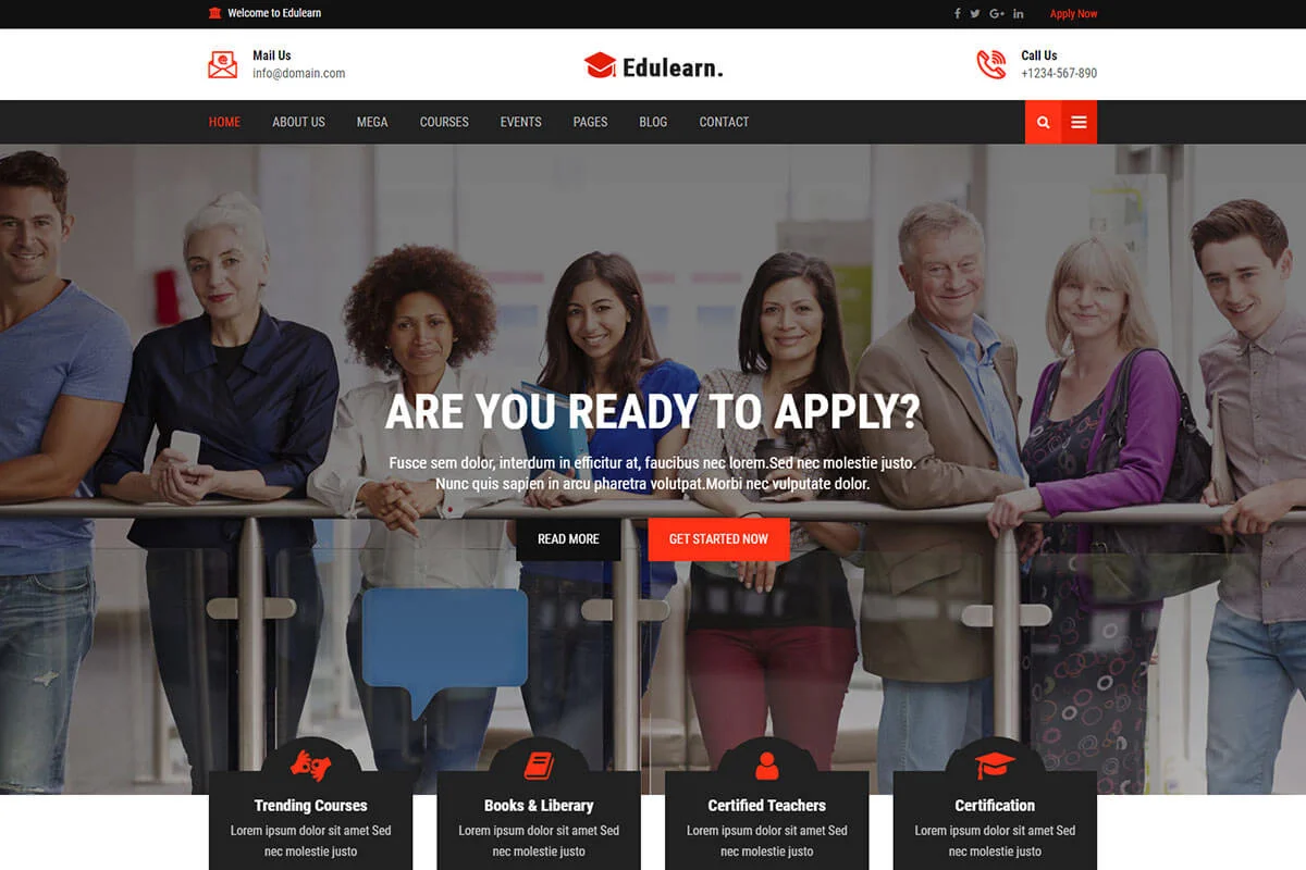 Templat situs web pendidikan HTML