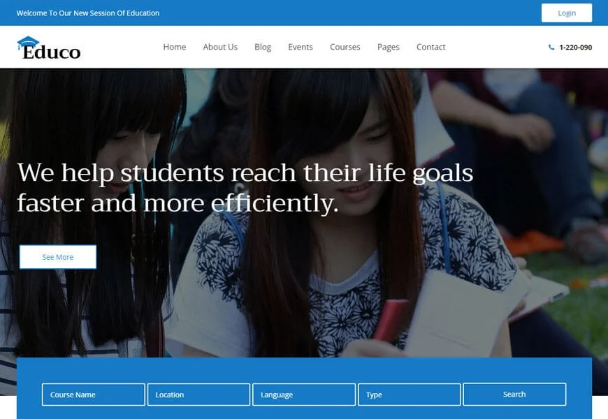 responsive education website template