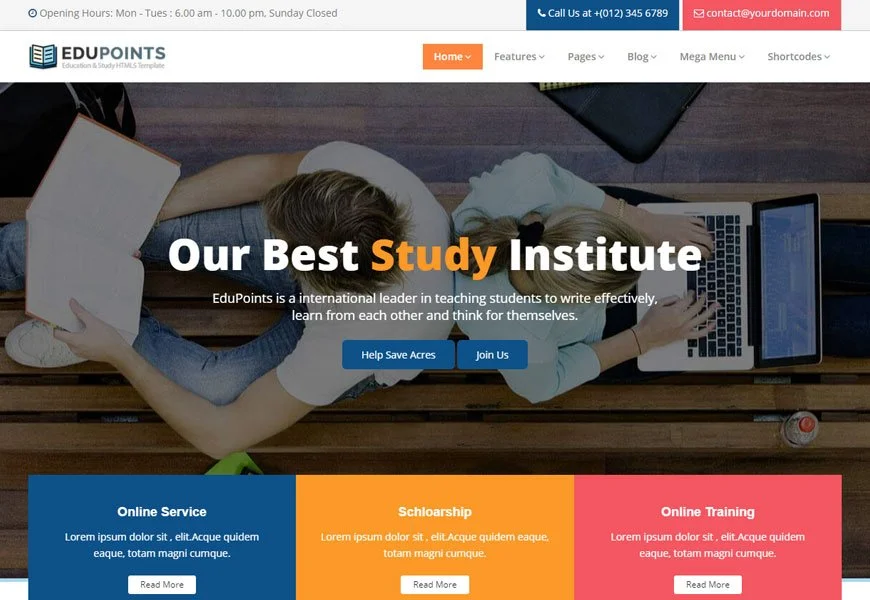Education Point - templat situs web pendidikan terbaik