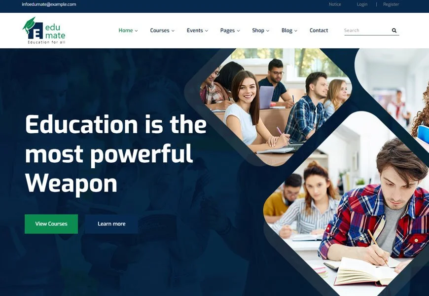 Edumate - templat situs web pendidikan