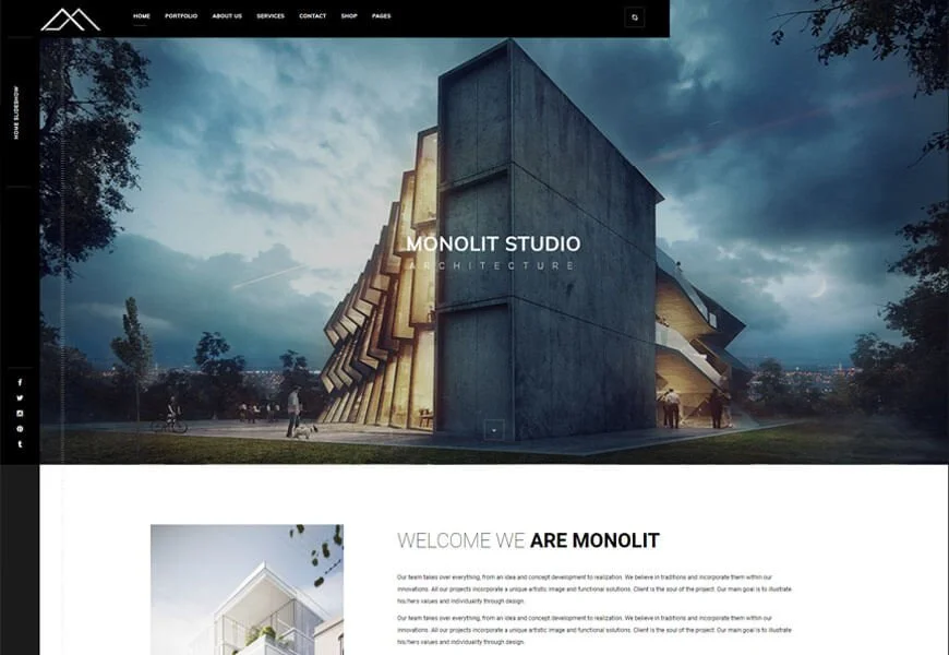 tema WordPress arsitektur minimalis