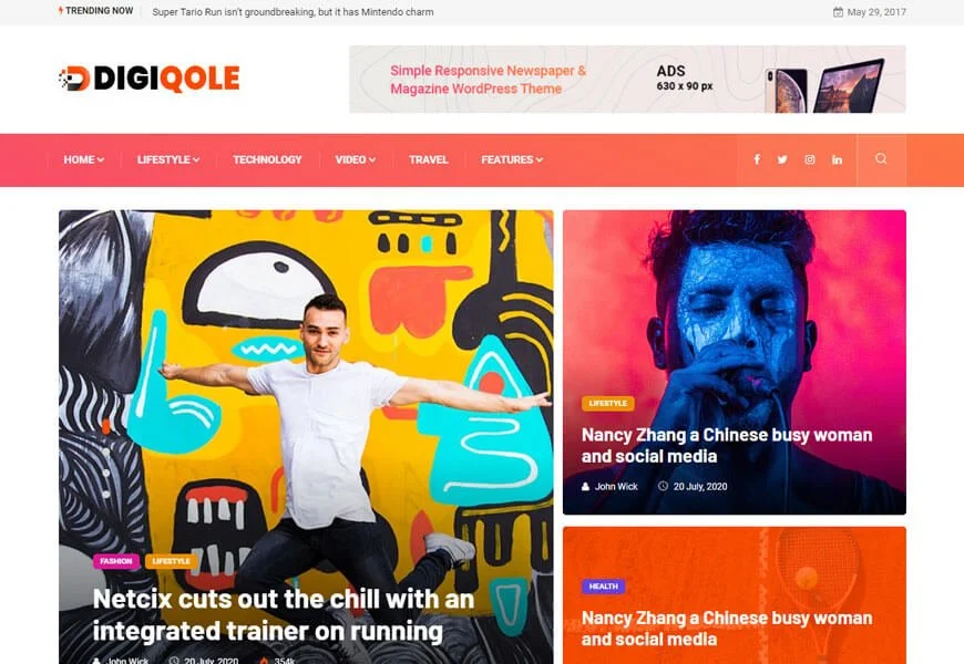 Digiqole adalah template blog responsif yang sederhana dan mudah digunakan