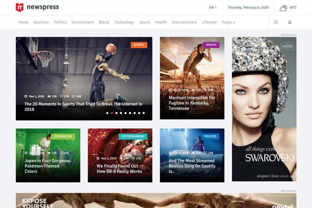 Bootstrap template for blog