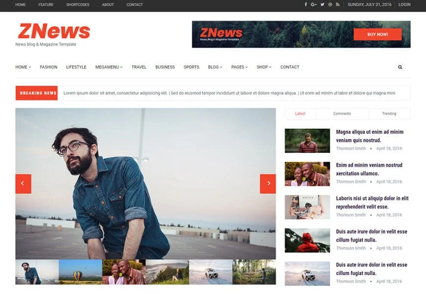 ZNews adalah salah satu template blog bootstrap yang cantik