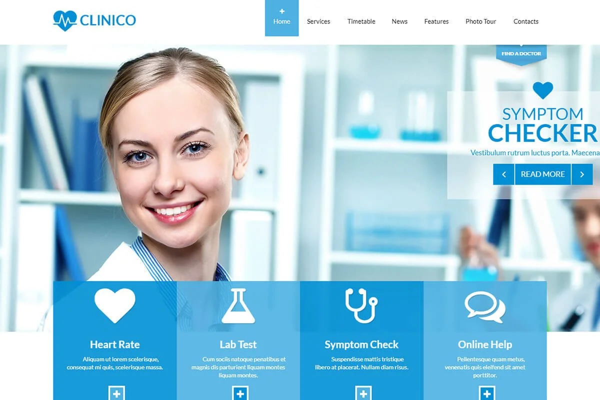 Clinico-ナースのウェブサイトテンプレート