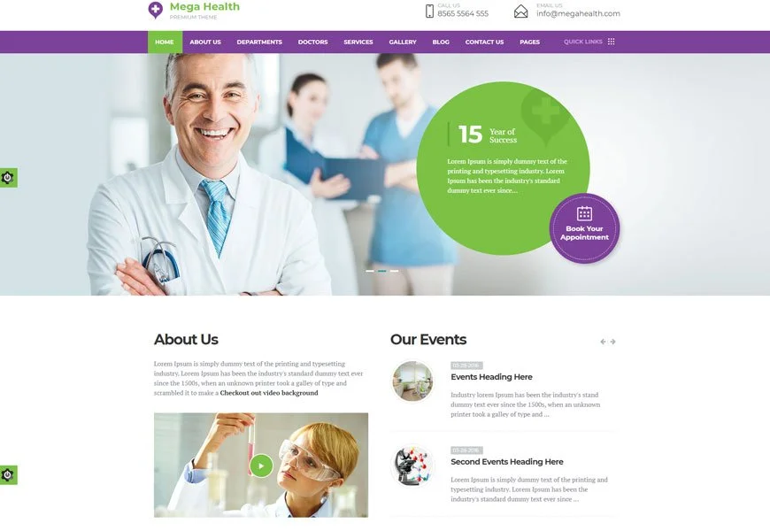 MegaHealth-健康医療ウェブサイトテンプレート