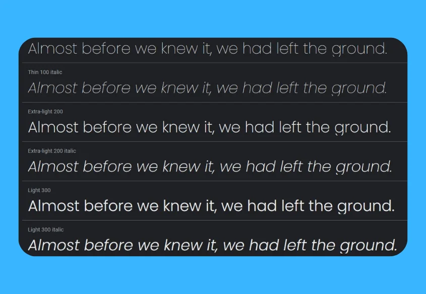 Poppins google font