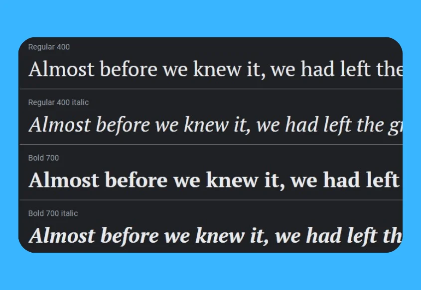 PT Serif adalah font pan-Cyrillic