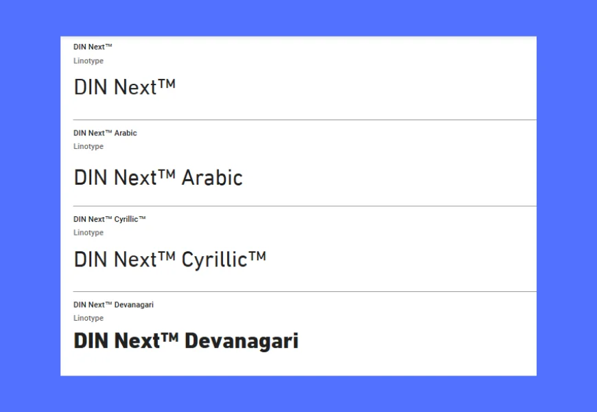 din teks google font