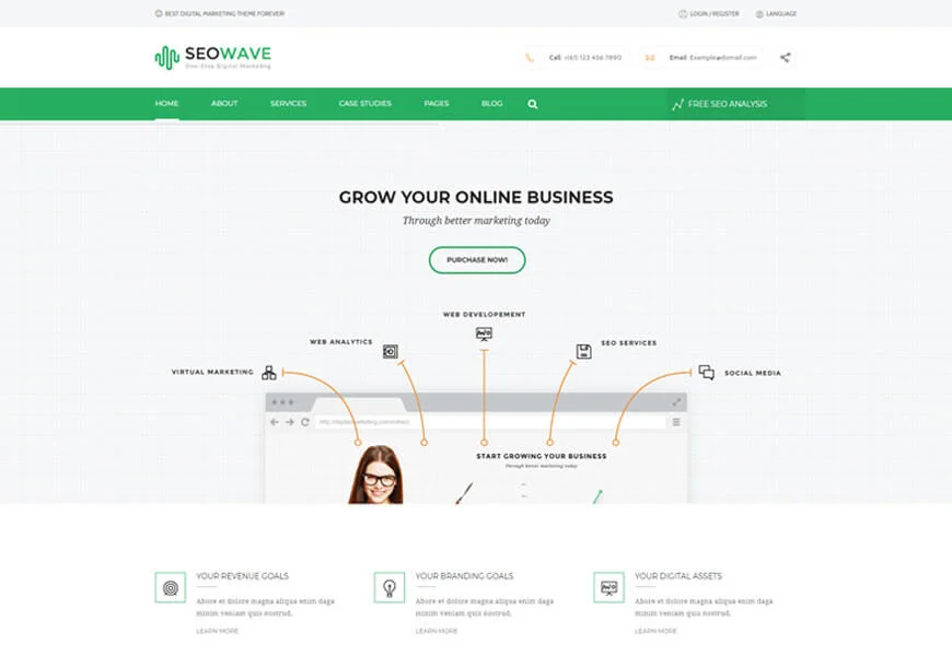 templat situs web agensi digital untuk startup digital