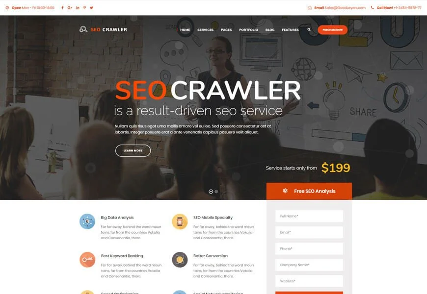 perayap seo templat situs web seo
