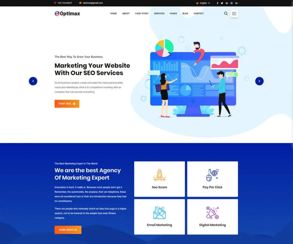 Templat situs web Optimax seo
