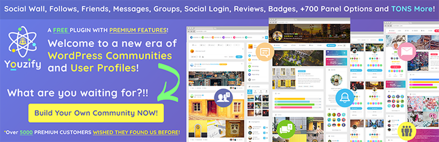 Youzify - Complemento de WordPress para redes sociales