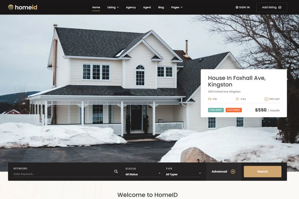 HomeID - daftar properti tema WordPress