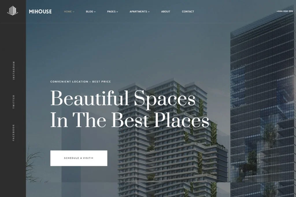 Mihouse - tema WordPress daftar properti tunggal